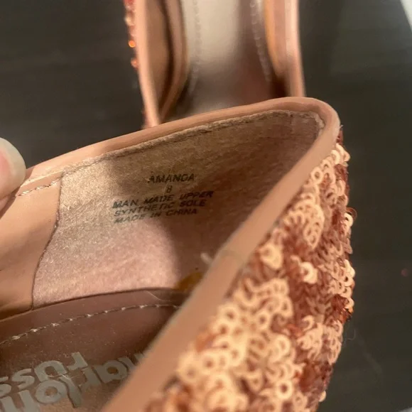 Charlotte Russe Peach Sequin Heels - Picture 2 of 4